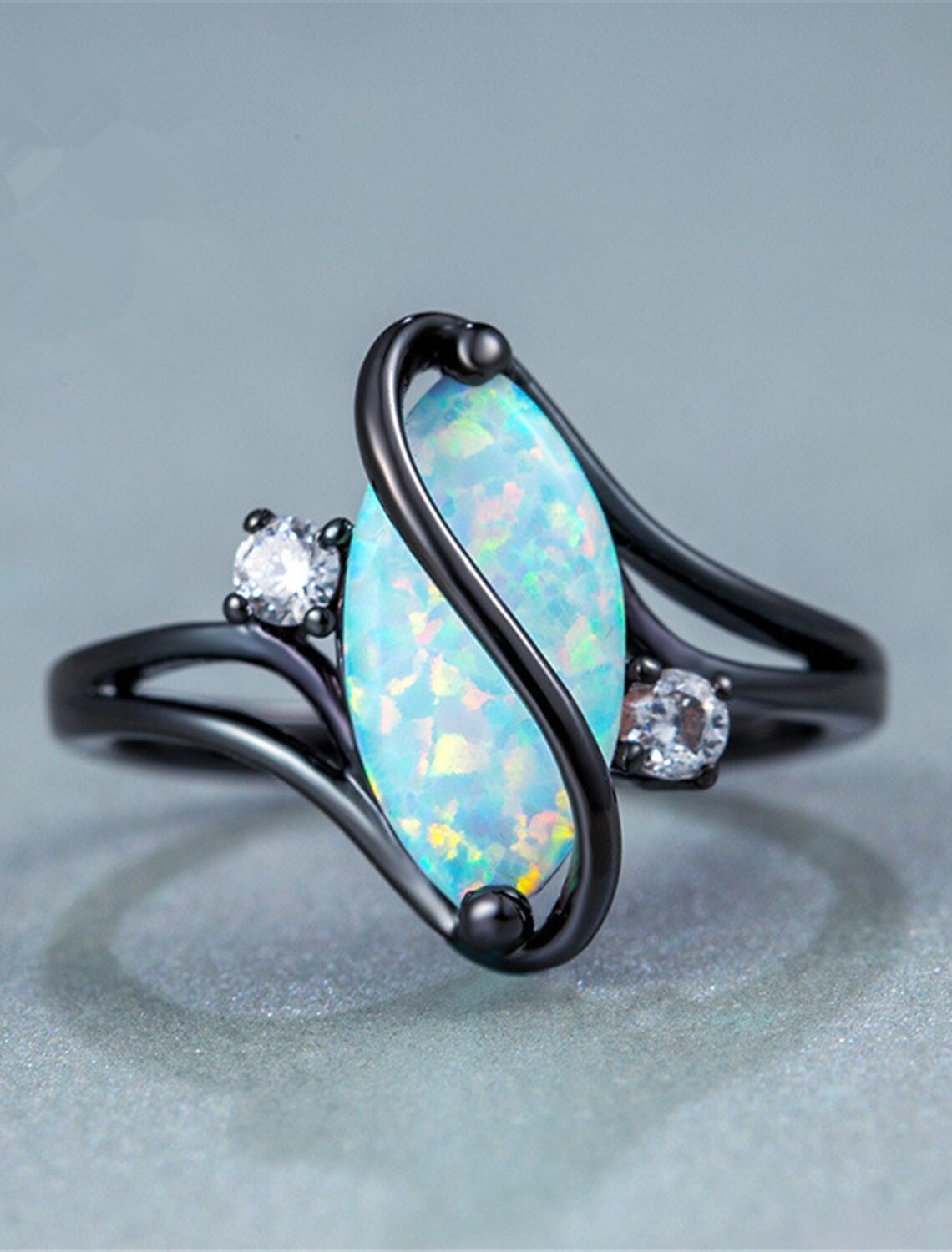 AerbaDress Ring Party Classic Black Blue Chrome Precious Personalized Stylish 1PC