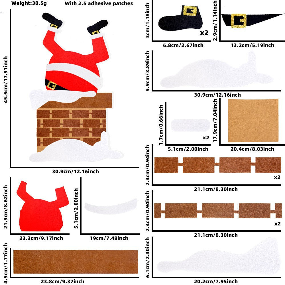 Christmas decorations, non-woven fabric door stickers, holiday shopping mall shop window glass stickers, home decorations, snowman wall stickers