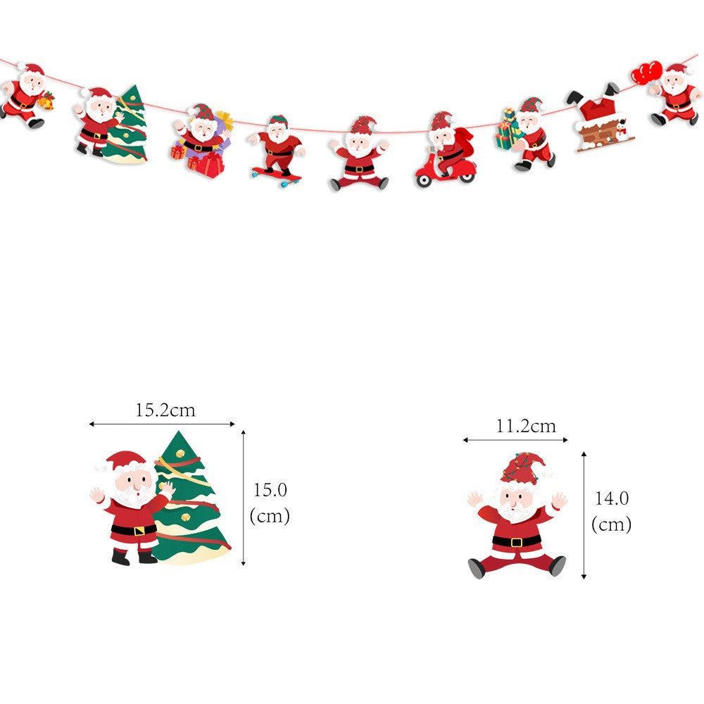 Christmas decorations, Christmas banners, colorful paper banners, Santa Claus banners, hanging letters, hanging banners
