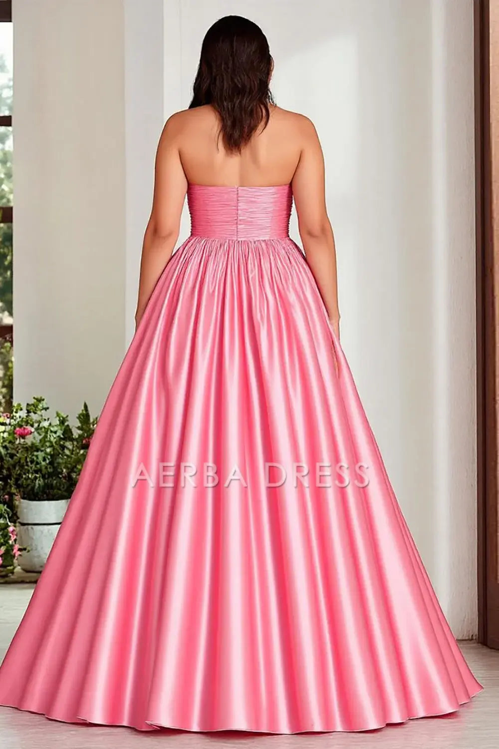 AERBA DRESS Formal Wear Dresses Elegant A Line Sweetheart Pleated Strapless Plus Size With Slit Prom Dress