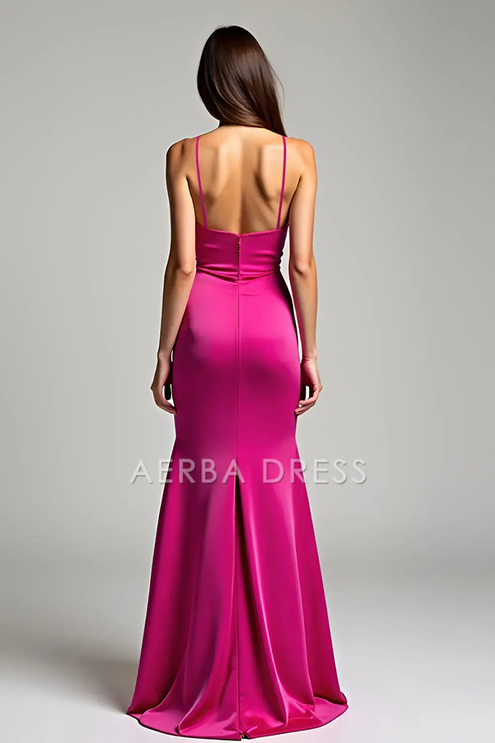 AERBA DRESS Formal Wear Dresses Charming Sheath V Neck Spaghetti Strap Backless Long With Slit Fashion Prom Dress