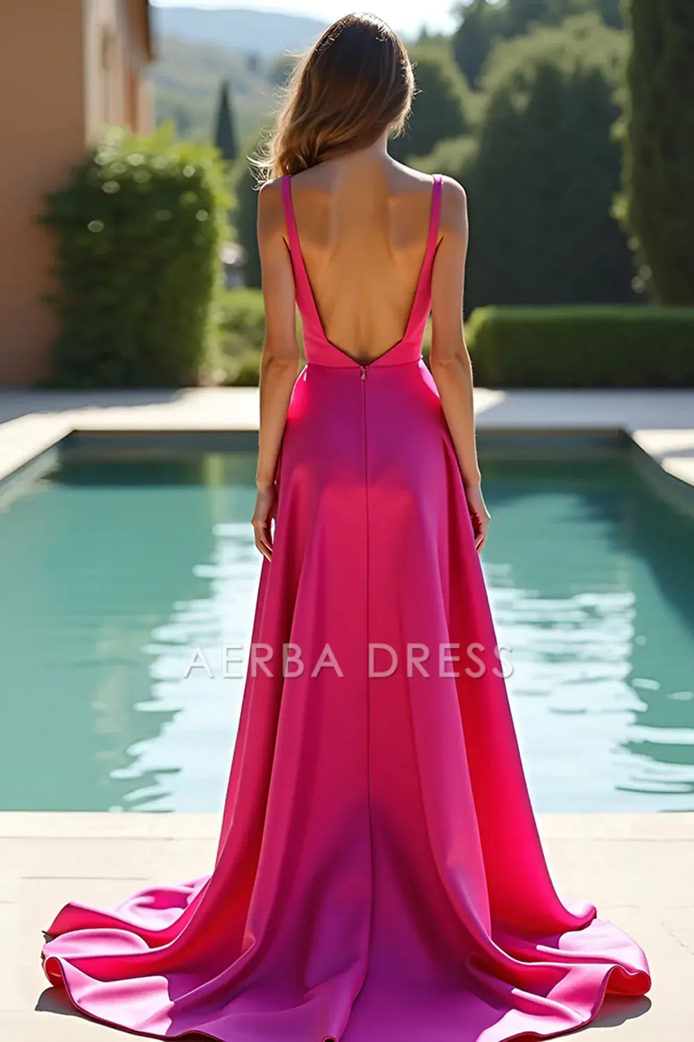 AERBA DRESS Formal Wear Dresses Fashion A Line Spaghetti Strap Sweetheart Backless Long With Slit Prom Dress