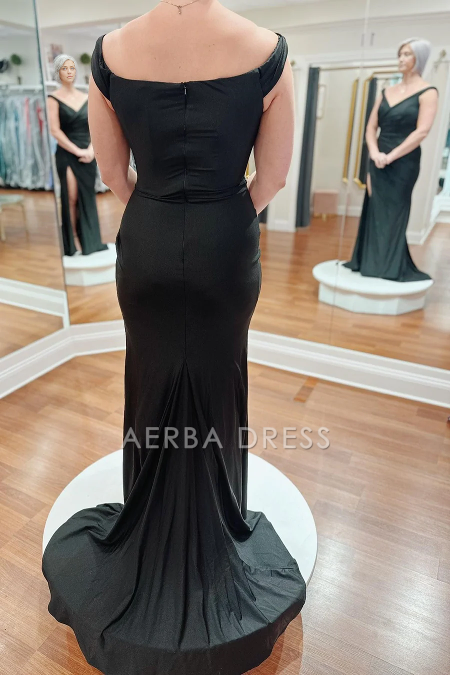 AERBA DRESS Mother of The Bride Dress V Neck Pleated Mermaid Side Fork Long Elegant Dresses Wedding Guests Dresses