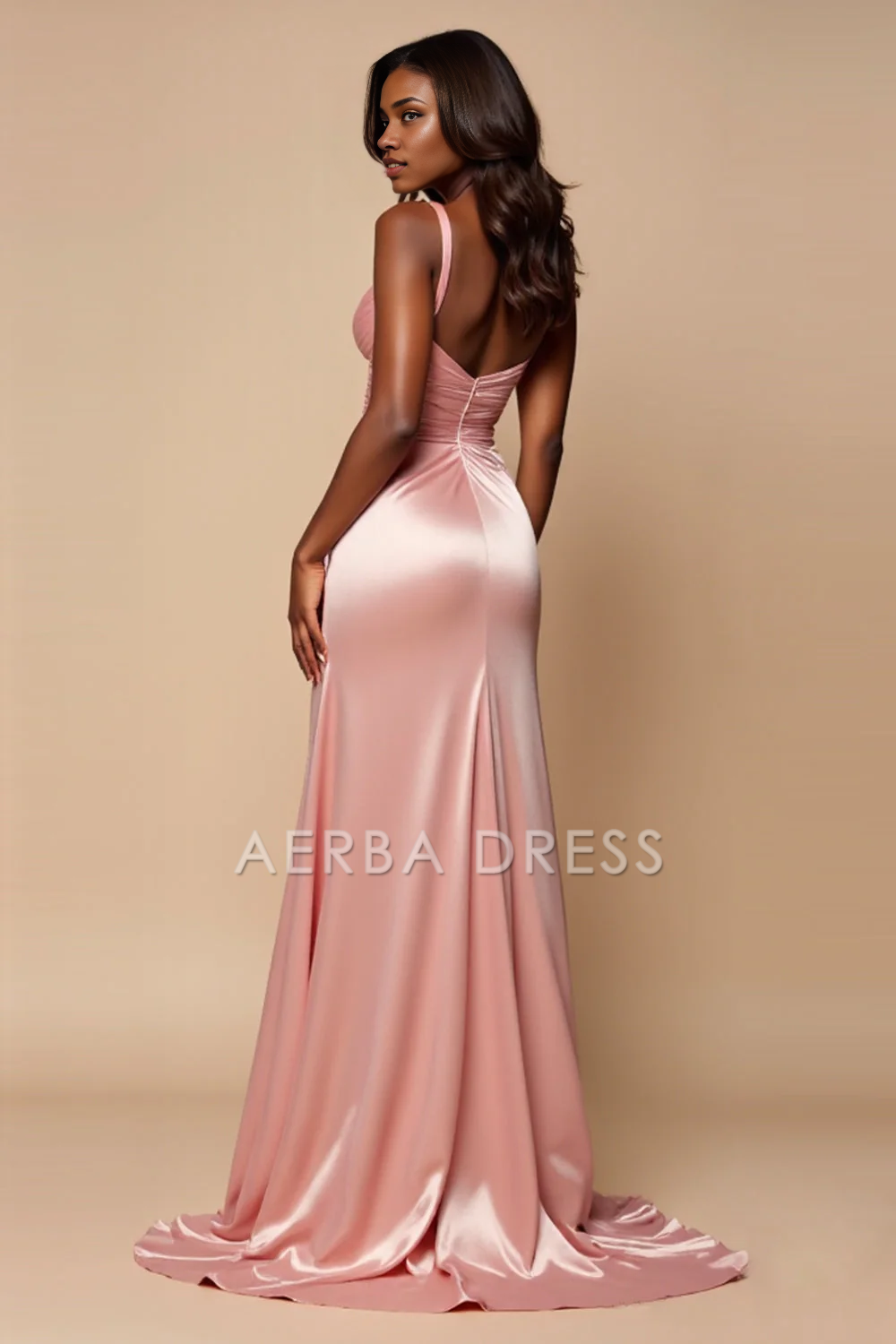 AERBA DRESS Formal Wear Dresses Elegant A Line Spaghetti Strap Sweetheart Ruched With Slit Long Prom Dress