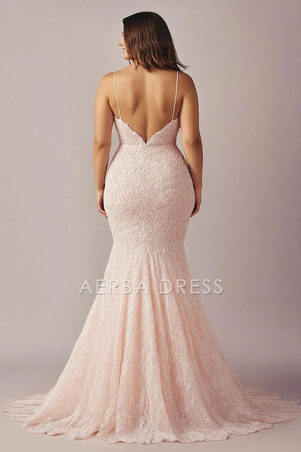 AERBA DRESS Formal Wear Dresses Charming Mermaid Lace Spaghetti Straps Backless Long With Slit Prom Dress