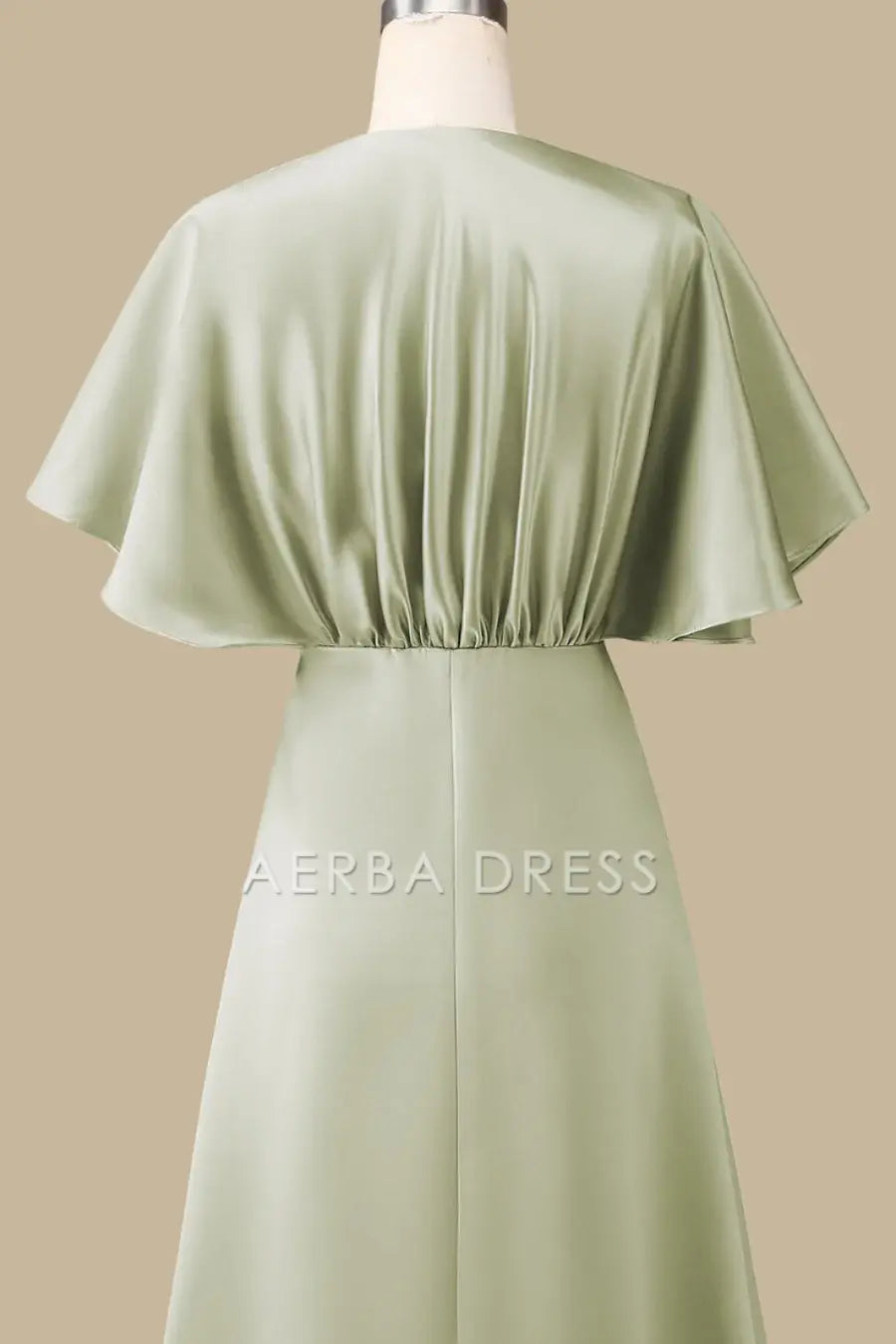AERBA DRESS Mother of The Bride Dress A-Line V-Neck Half Sleeves Flattering High Waist Elegant Dress Wedding Guests Dresses