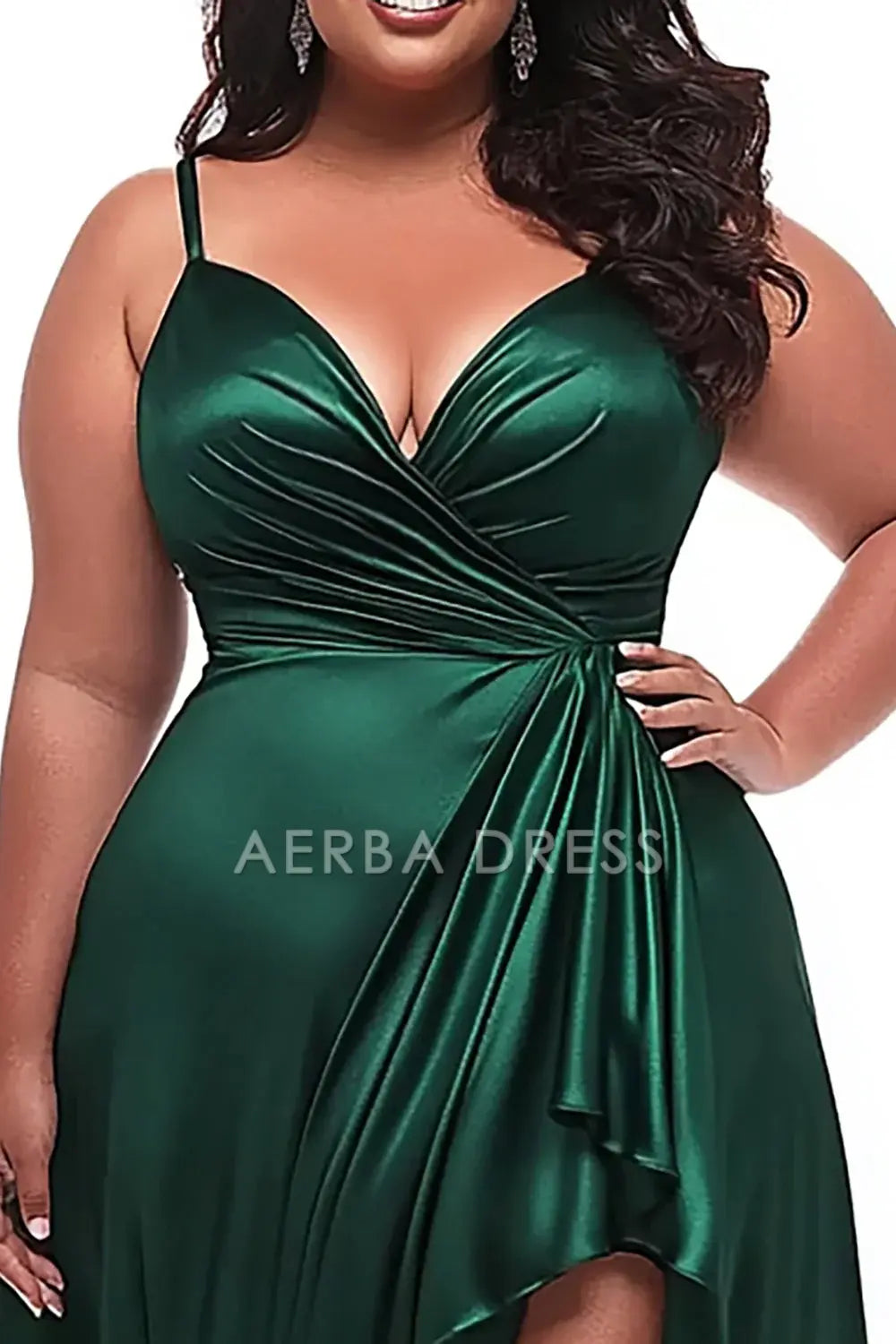 AERBA DRESS Formal Wear Dresses Simple Satin Sweetheart Spaghetti Straps Ruched Long Plus Size Prom Dress
