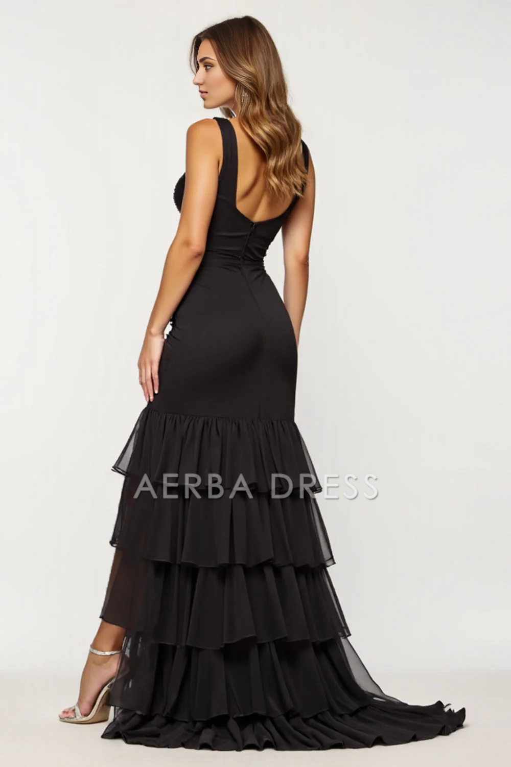 AERBA DRESS Formal Wear Dresses Sheath Sweetheart Ruched Tiered Fashion Long Prom Dress