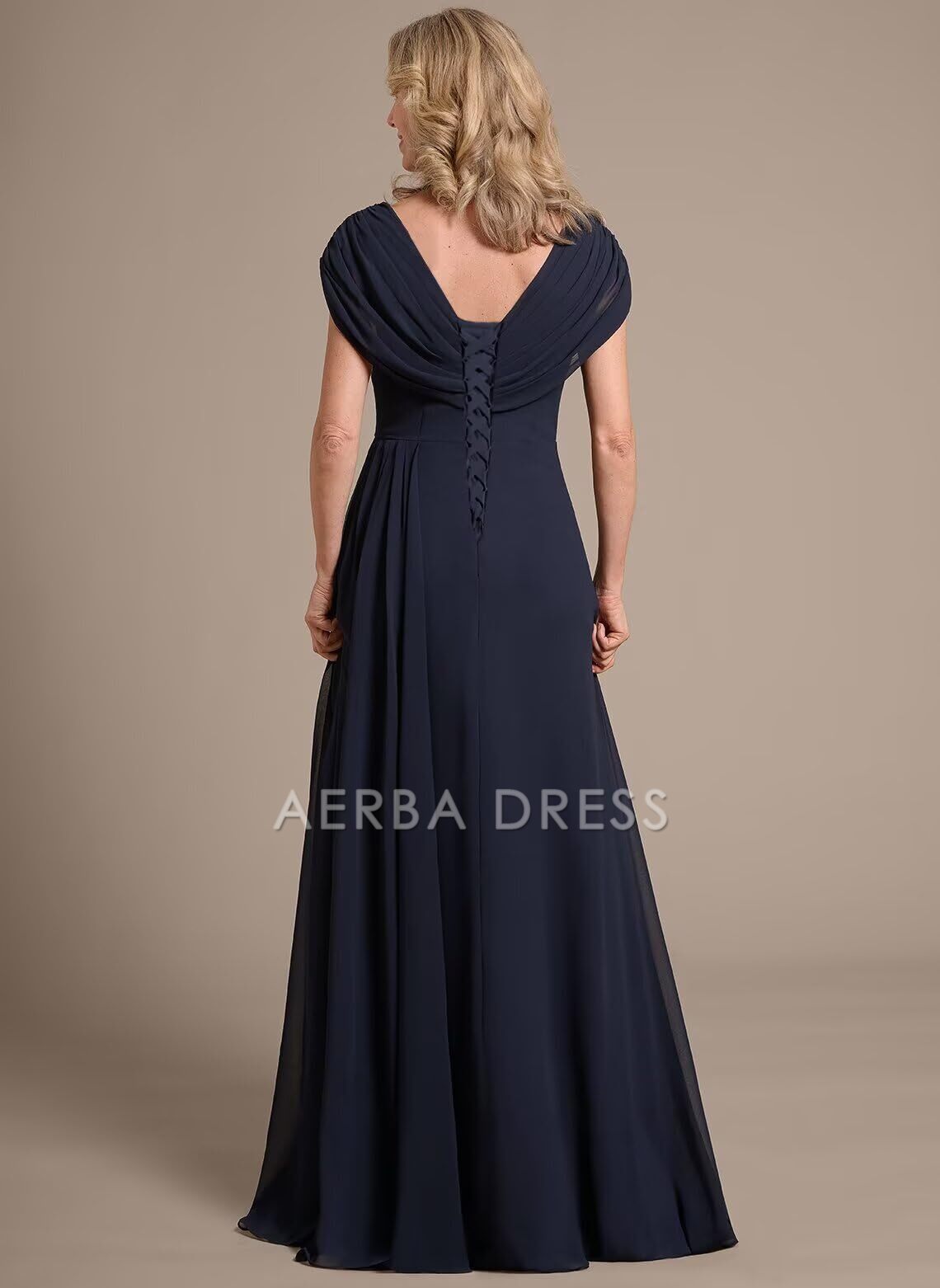 AERBA DRESS Mother of The Bride Dress A Line V Neck Chiffon Ruched Long Exquisite Dresses Wedding Guests Dresses