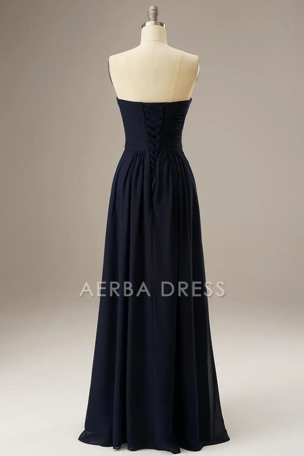 AERBA DRESS Formal Wear Dresses Sweetheart Strapless Pleated Corset Chiffon Long Simple Prom Dress