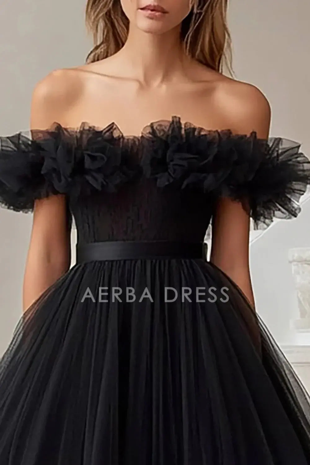 AERBA DRESS Formal Wear Dresses Exquisite A Line Off The Shoulder Pleated High-Low Elegant Prom Dress