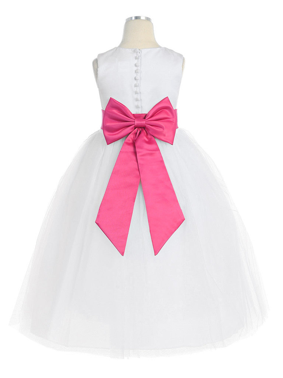 AERBA DRESS Wedding Flower Girl Dresses Sleeveless Satin Bodice Tulle Dress Bow Sash princess Dress