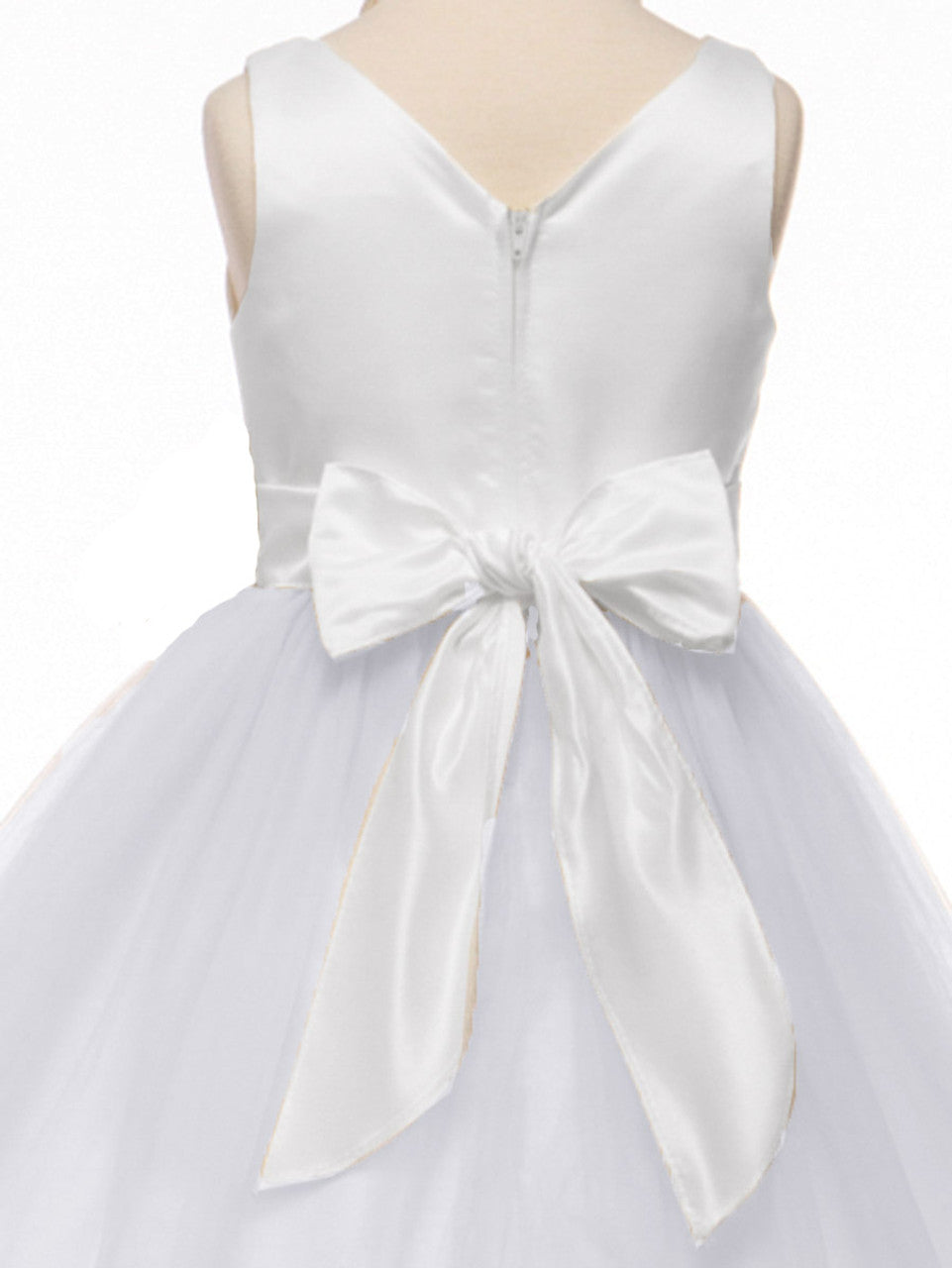 AERBA DRESS Wedding Flower Girl Dresses Satin Tulle Flower Bow Dress Girls Princess Dress