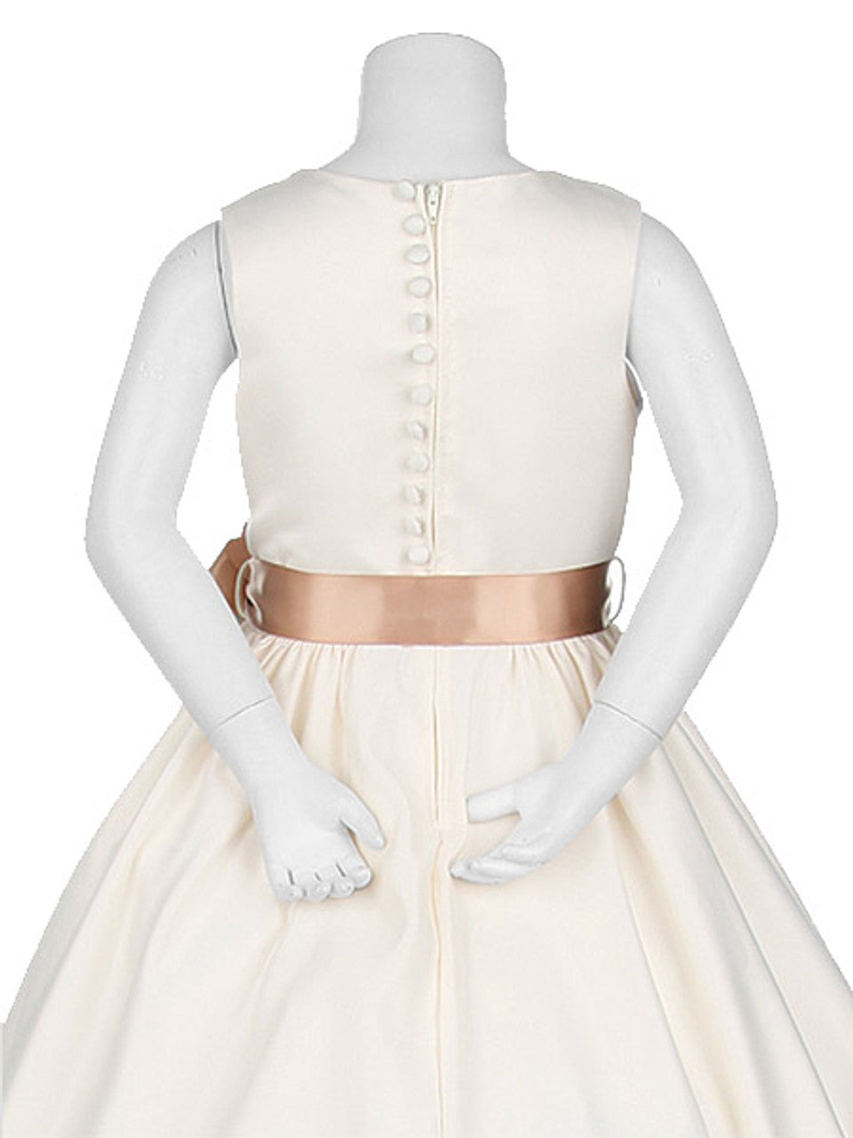 AERBA DRESS Wedding Flower Girl Dresses Sleeveless Satin Flower V-Neck Pleated Girls Princess Dress