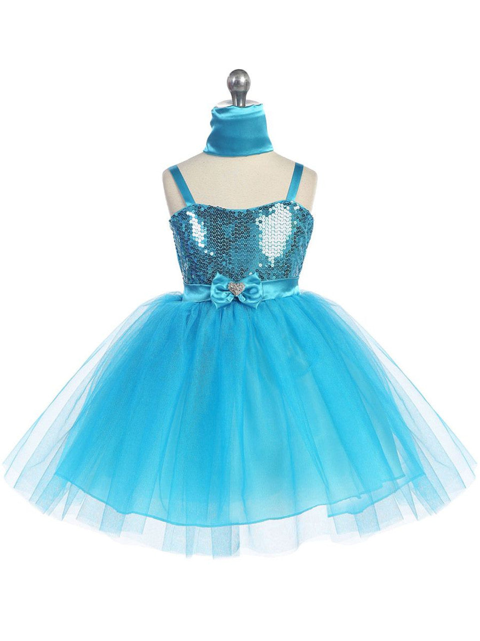 AERBA DRESS Wedding Flower Girl Dresses Spaghetti Strap Sweet Heart Neckline Sequin Bodice Crystal Tulle Skirt Princess Dress