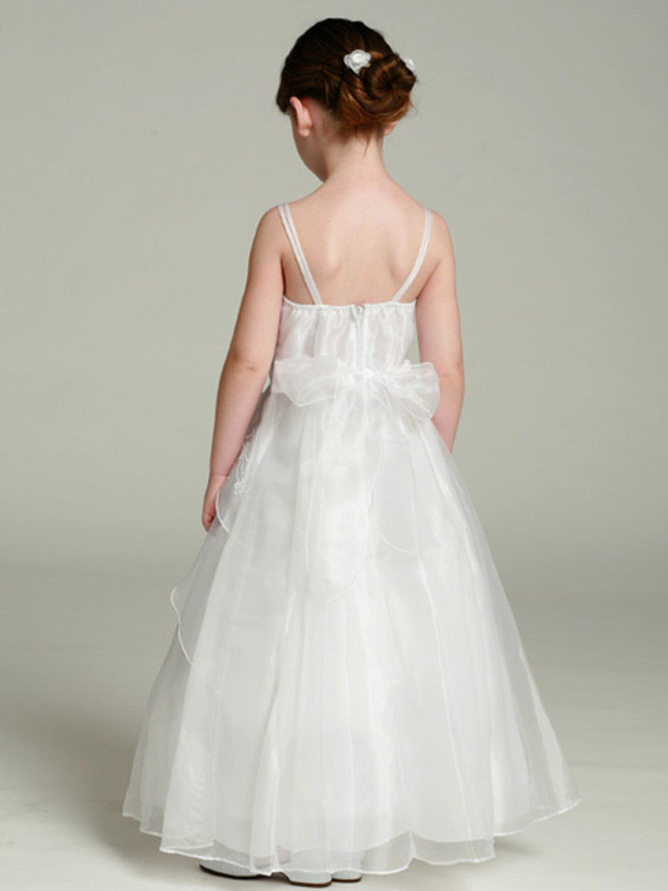 AERBA DRESS Wedding Flower Girl Dresses Organza A-Line Spaghetti Shoulder Straps Dress Shawl Princess Dress