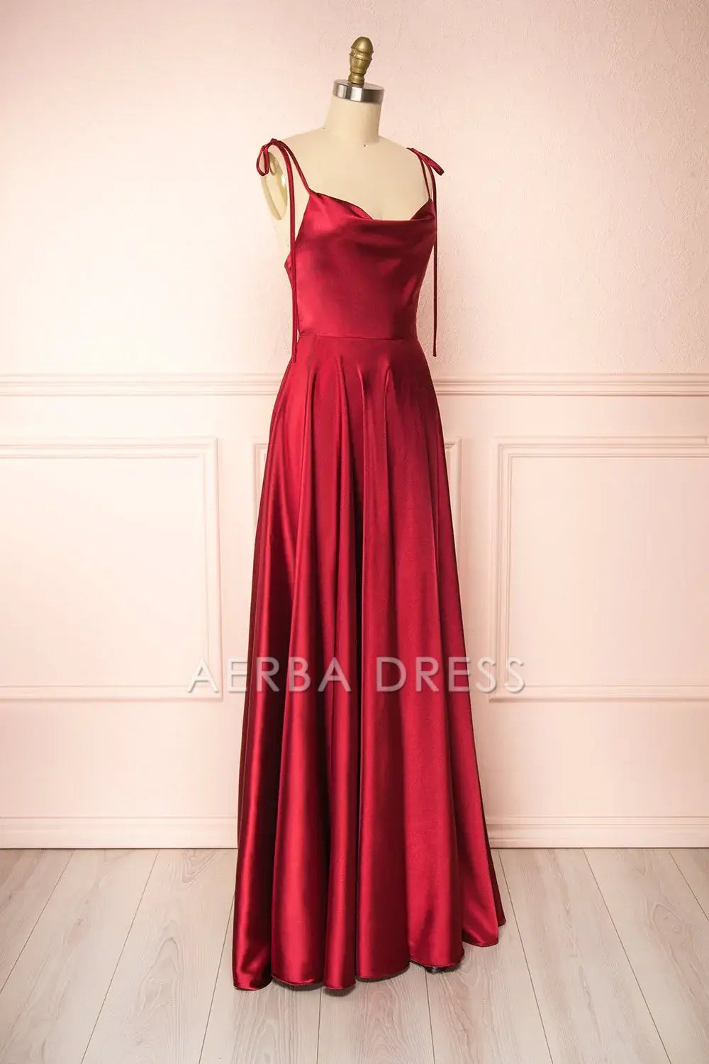 AERBA DRESS Formal Wear Dresses Simple A Line Spaghetti Straps Backless Side Fork Long Fashion Prom Dress