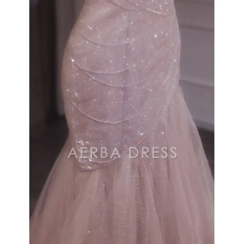 AERBA DRESS Prom Dress Shiny Tulle Mermaid Spaghetti Strap Sleeveless Fairy Fantastic Formal Wear Dresses