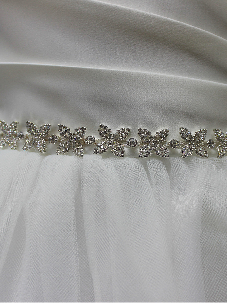 AERBA DRESS Wedding Flower Girl Dresses A Line Pleated Sleeveless V-Neck Tulle Skirt Dress Rhinestone Sash Princess Dress