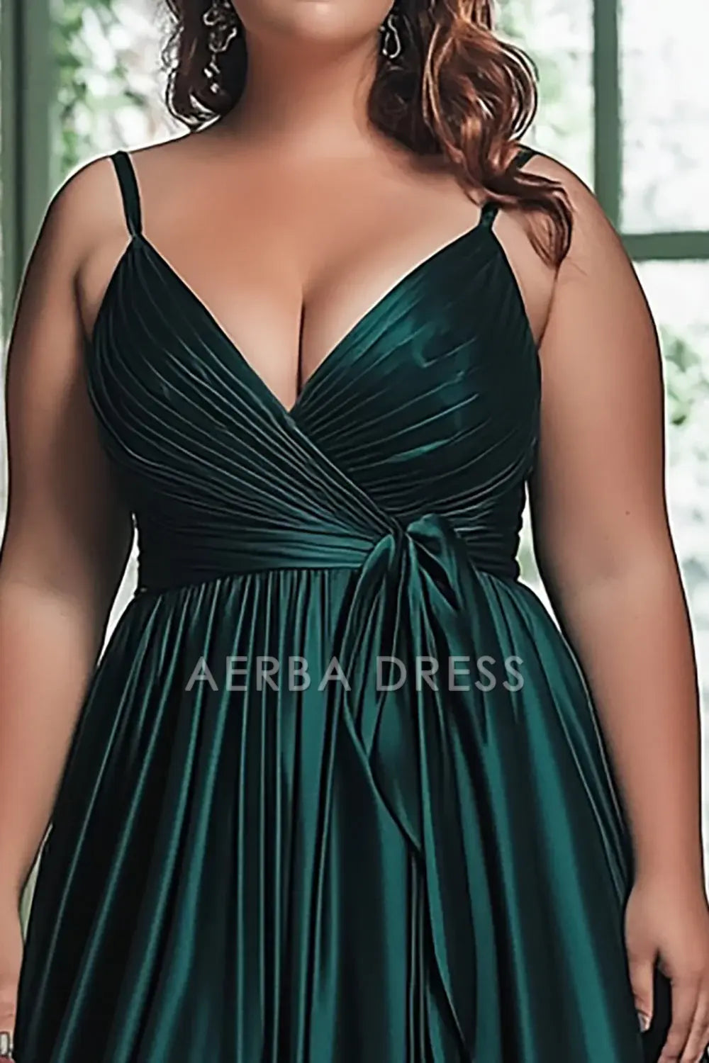 AERBA DRESS Formal Wear Dresses Elegant A Line Ruched Satin Long With Cape Prom Dress