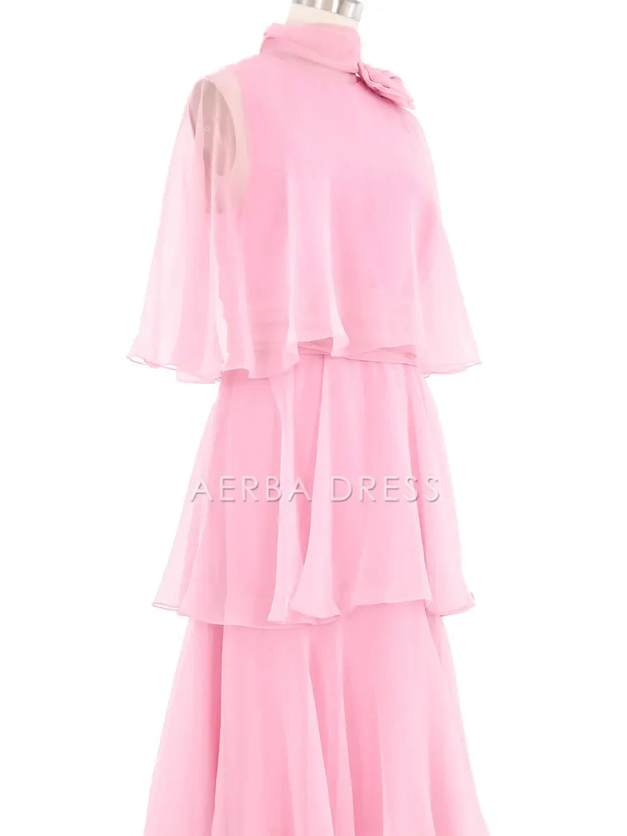 AERBA DRESS Prom Dress A Line Ruched Tiered Chiffon Fantastic Fashion Elegant Formal Wear Dresses