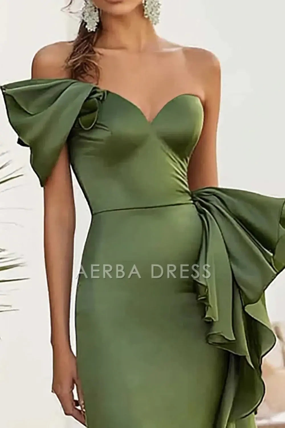 AERBA DRESS Formal Wear Dresses Elegant Mermaid Satin Long Sweetheart With Ruffles Fashion Prom Dress