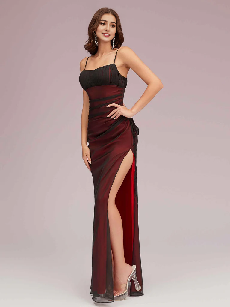 AerbaDress Prom Dresses Sexy Spaghetti Straps With Slit