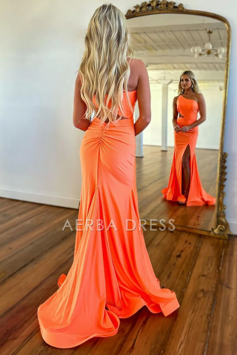 AERBA DRESS Formal Wear Dresses Simple One Shoulder Cutout Waist Mermaid Long With Split Elegant Prom Dress