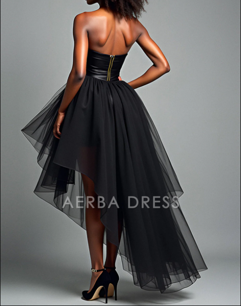 AERBA DRESS Formal Wear Dresses Corset Tiered Strapless Tulle High Low Fashion Prom Dress