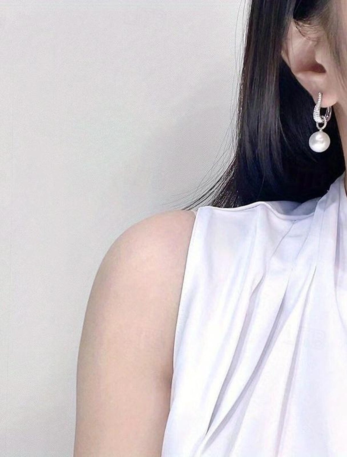 AerbaDress Pearl Drop Earrings Fine Jewelry Classic Simple Earrings Jewelry White Sliver For Wedding Party 1 Pair