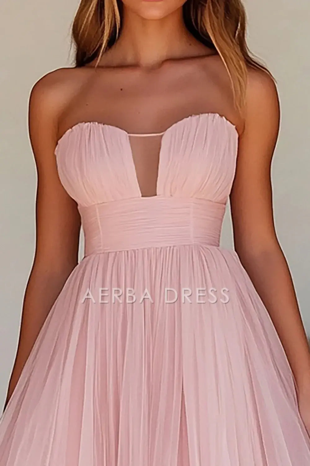 AERBA DRESS Formal Wear Dresses Elegant A Line Strapless Tulle Knee-Length Fashion Prom Dress