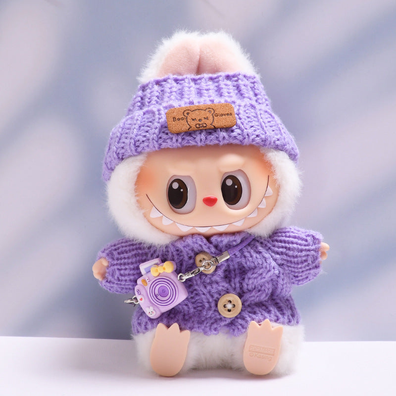Handmade Labubu set can be paired with Labubu V1 Macaron and V2 seat button sweaters teddy bear wool hats and cameras (excluding dolls)