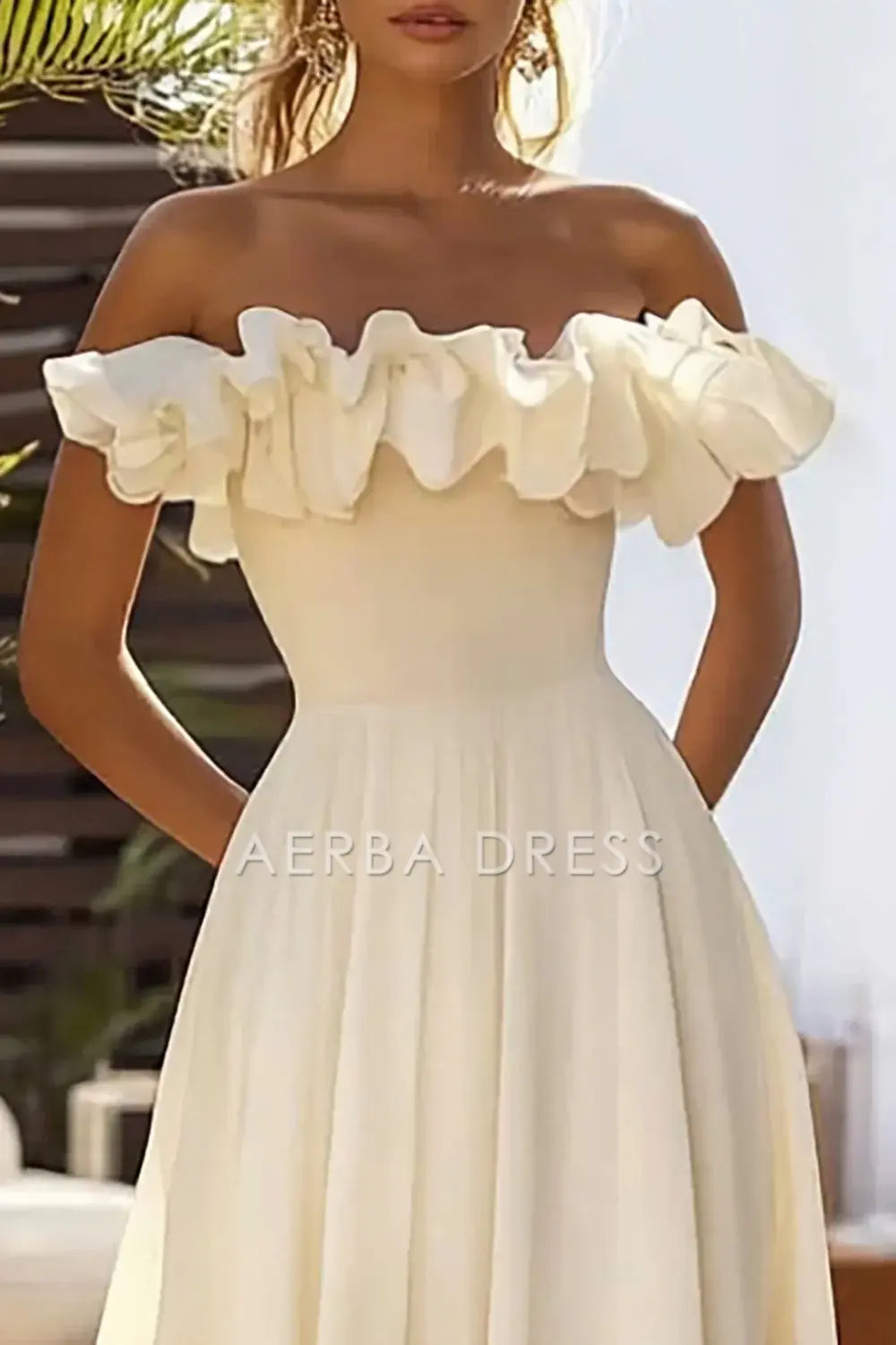 AERBA DRESS Formal Wear Dresses Elegant Off The Shoulder A Line Long With Ruffles Exquisite Prom Dress