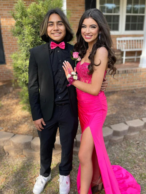 AerbaDress Sweetheart Corset Bodice Fitted Prom Dresses With Slit Prom Dresses