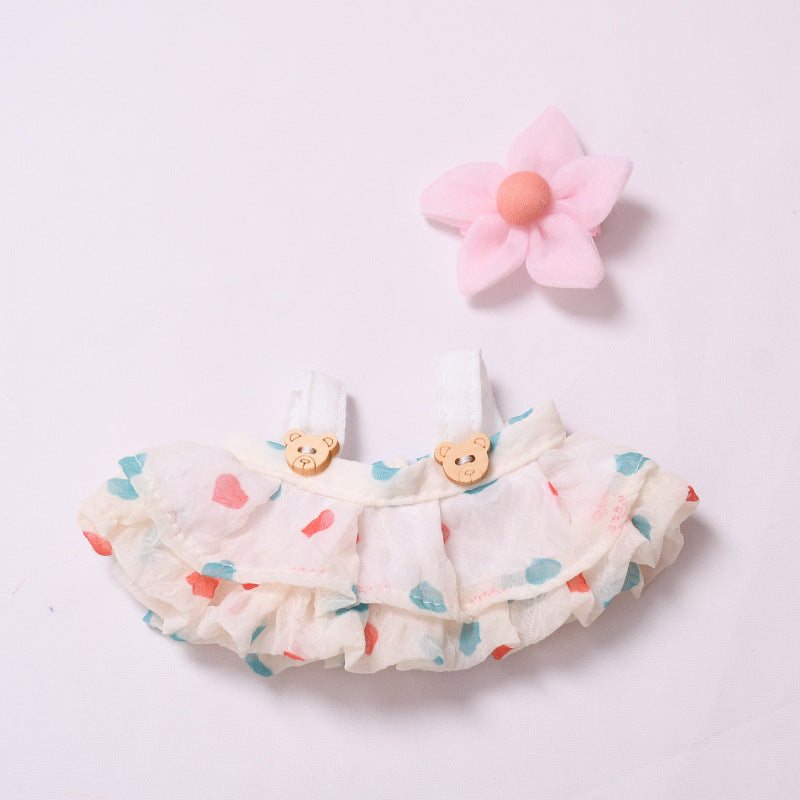 Handmade Labubu set can be paired with Labubu V1 Macaron and V2 seats and can be paired with a fluffy gauze skirt set and a lace up cloth for children's clothing (excluding dolls)