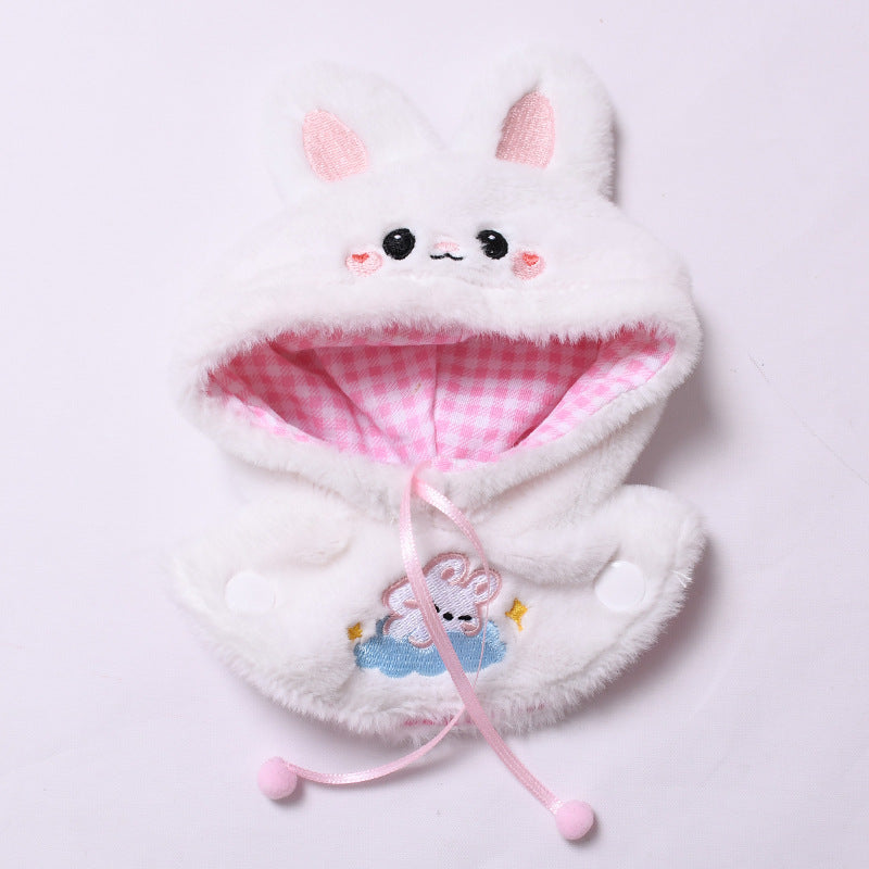 Handmade Labubu set can be paired with Labubu V1 Macaron and V2 seats featuring a white rabbit cape and a rag cloth for dressing children (excluding dolls)