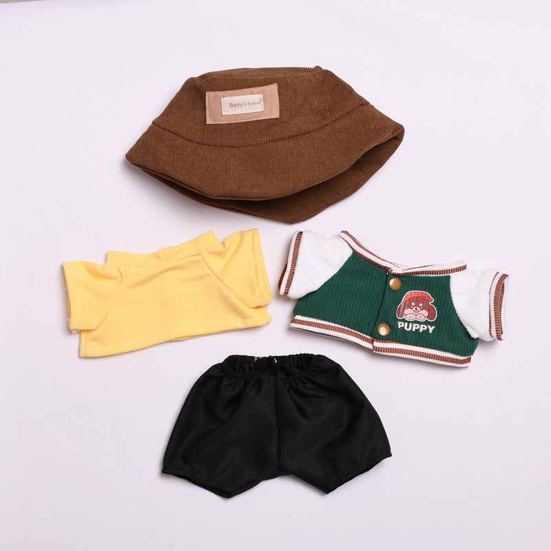 Handmade Labubu set can be paired with Labubu V1 Macaron and V2 seats 38cm plush plush plush toy clothes casual baseball suit set labubu replacement hat (excluding dolls)