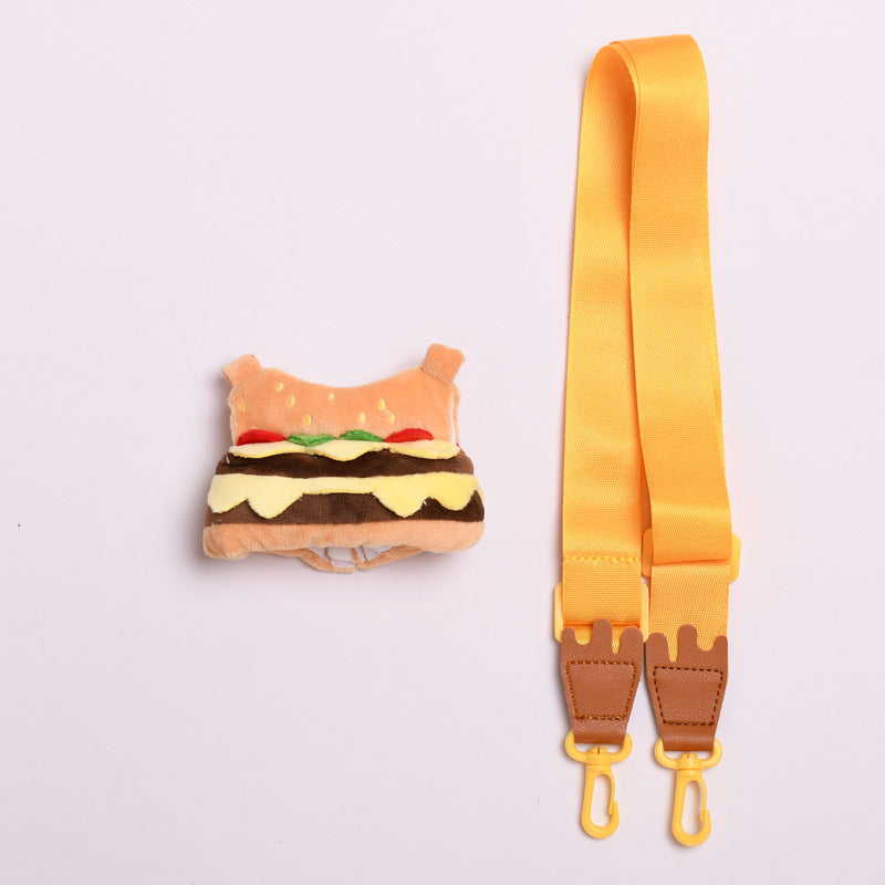 Handmade Labubu set can be paired with Labubu V1 Macaron and V2 seats with blind box pendant 17cm canvas clothes burger takeaway bag keychain Labubu cute baby clothes (excluding dolls)