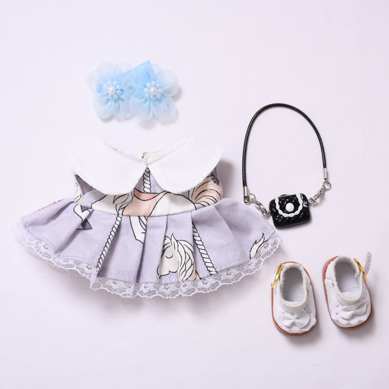 Handmade Labubu set can be paired with Labubu V1 Macaron and V2 seats with a ponytail purple dress set and Labubu doll outfit (excluding dolls)