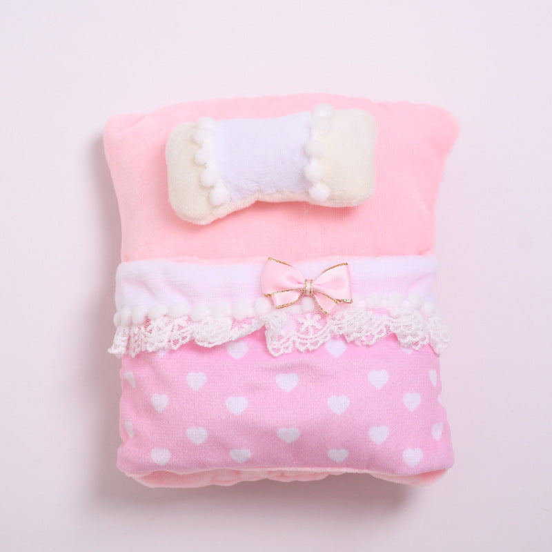 Handmade Labubu set can be paired with Labubu V1 Macaron and V2 seats small beds sleeping bags pillows blankets cloth dolls clothing accessories (excluding dolls)