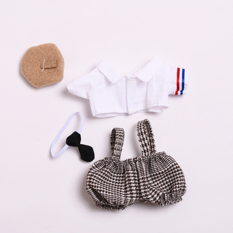 Handmade Labubu set can be paired with Labubu V1 Macaron and V2 seat hangers canvas clothes casual shoulder straps pants tie shirts blind boxes vinyl dolls baby clothes (excluding dolls)