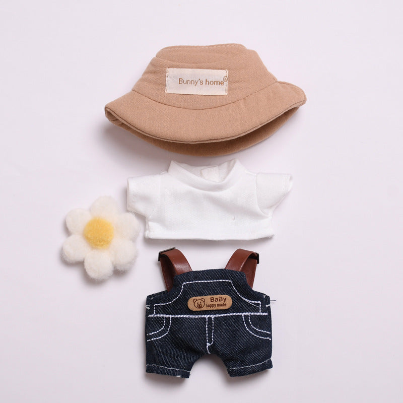 Handmade Labubu set can be paired with Labubu V1 Macaron and V2 seats 17cm canvas pendant doll clothes internet famous Chunye set vinyl labubu doll clothes cute (except for dolls)