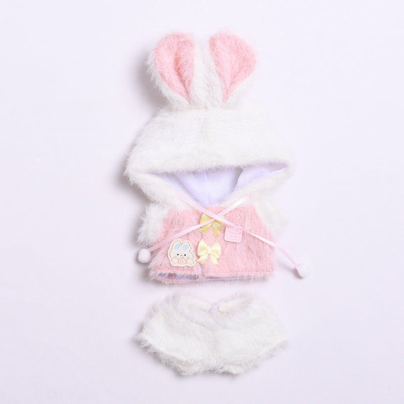 Handmade Labubu set can be paired with Labubu V1 Macaron and V2 seat rabbit ear fur set Labubu plush doll clothing replacement (excluding dolls)