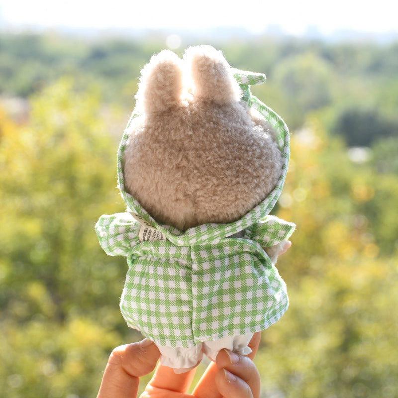 Handmade Labubu set can be paired with Labubu V1 Macaron and V2 seats with 17cm hanging pieces made of canvas fabric as a substitute for headband style plaid skirts and vinyl dolls (excluding dolls)