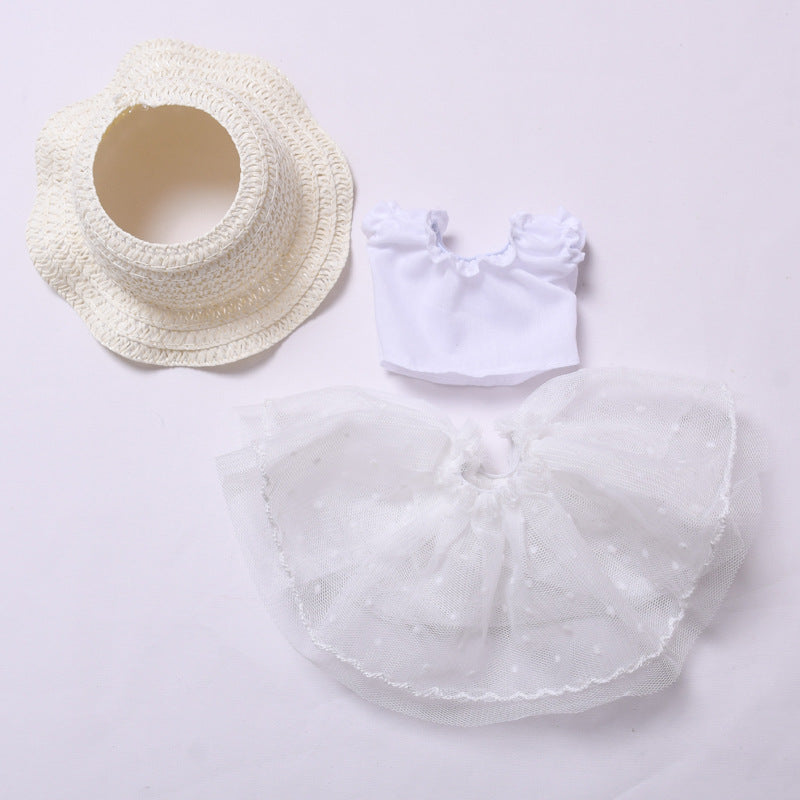 Handmade Labubu set can be paired with Labubu V1 Macaron and V2 seats straw hat wedding dress lace set Labubu doll outfit (excluding dolls)