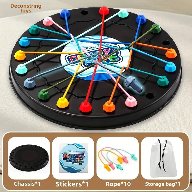 AERBA HOT SALE Children Rope Knots Sensory Social Board Game Logical Thinking Challenge Twisted Connected Line Brain Strategy Table Game