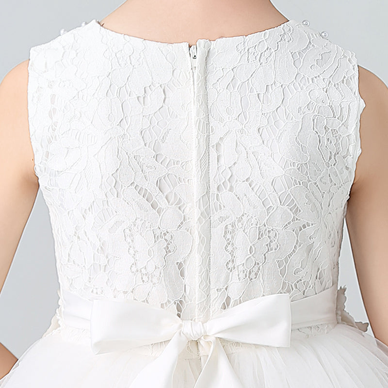 AERBA DRESS Wedding Flower Girl Dress Children's Performance Girls' Tank Top Dance Sleeveless Lace Princess Dress