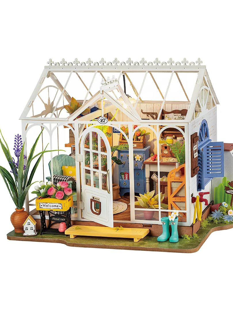 Aerba Children's Toys Dreamy Garden House DIY Miniature House Kit for Girls Teens Wooden Dollhouse Puzzle Easy Assembly Home Decor