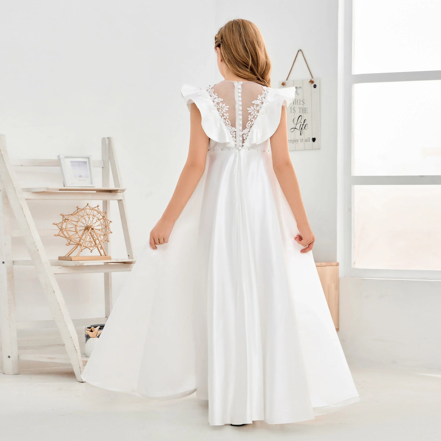 AERBA DRESS Wedding Flower Girl Dress First Communion Gowns Elegant Kids Birthday Gift Princess Ball Gowns Party Dresses