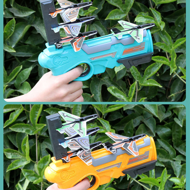AERBA HOT SALE Children's Toys Airplane Launcher Bubble Catapult With 6 Small Plane Toy Funny Airplane Toys for Kids plane Catapult Gun Shooting Game Gift
